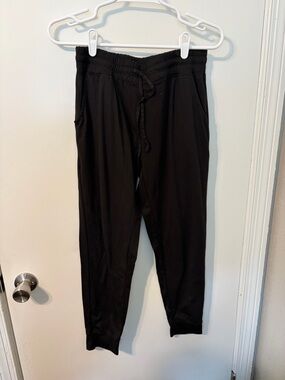 Black Women's Jogger Pants - Comfortable Drawstring Lounge Trousers
